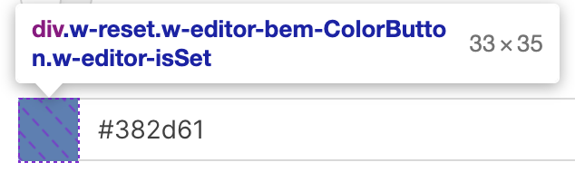 A color field in the Webflow Editor