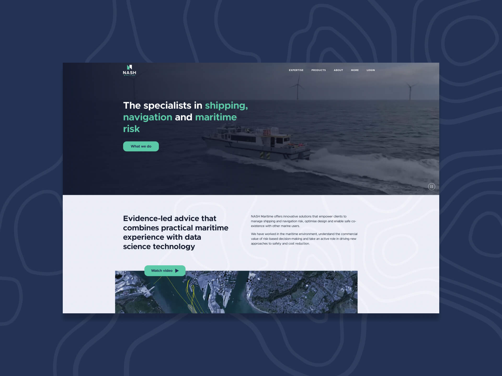 NASH Maritime - Site design and Webflow development